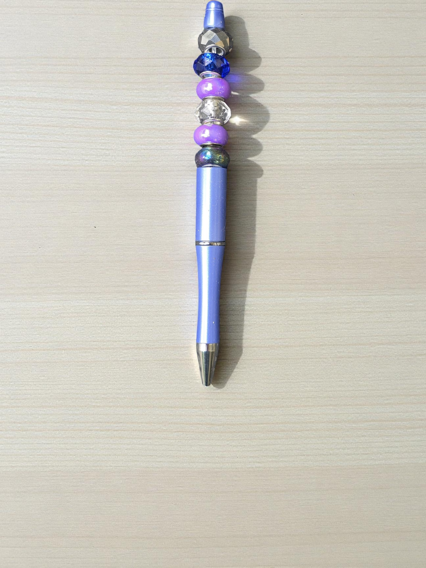 Beaded pen blue