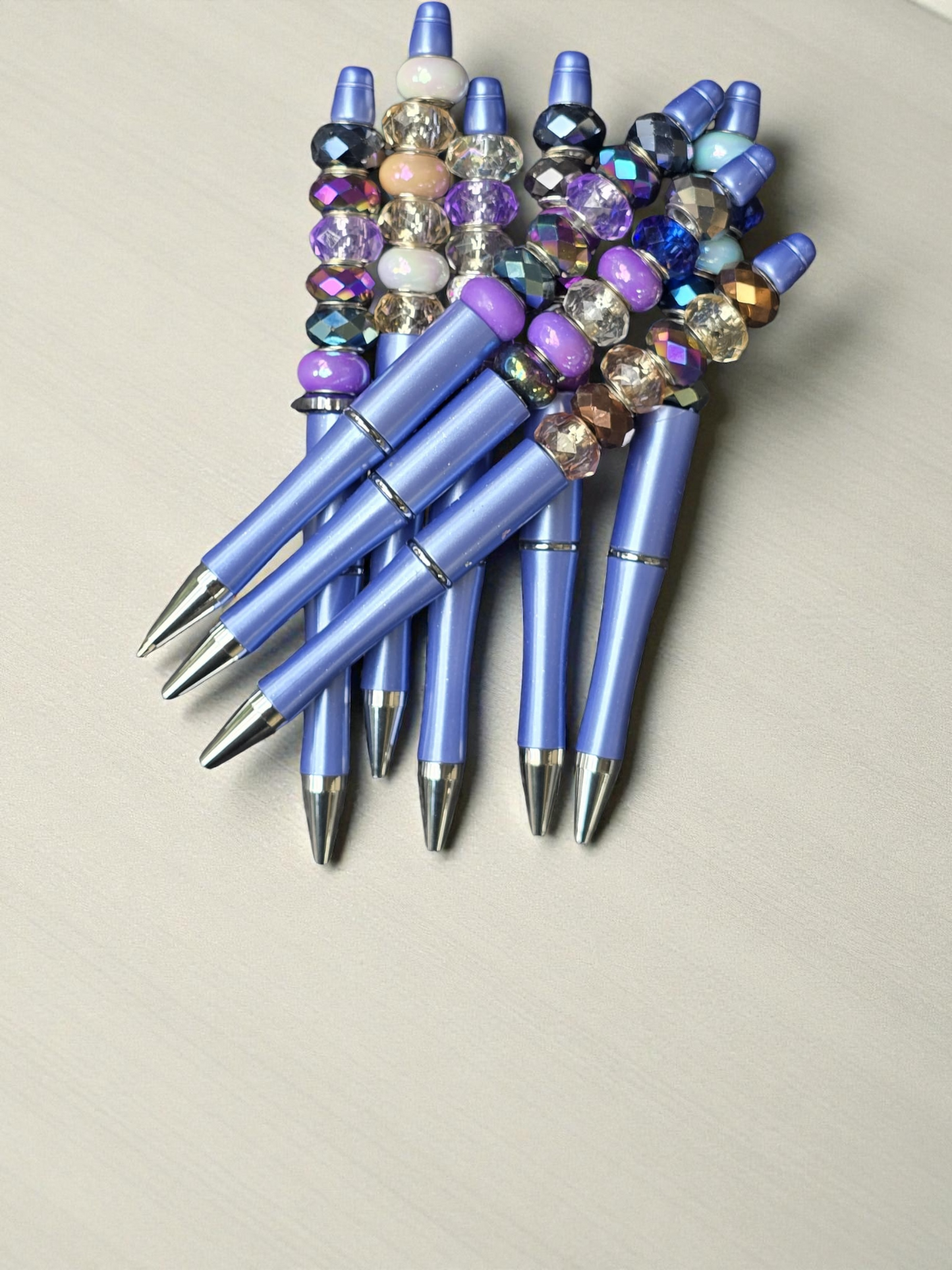 Beaded pen purple