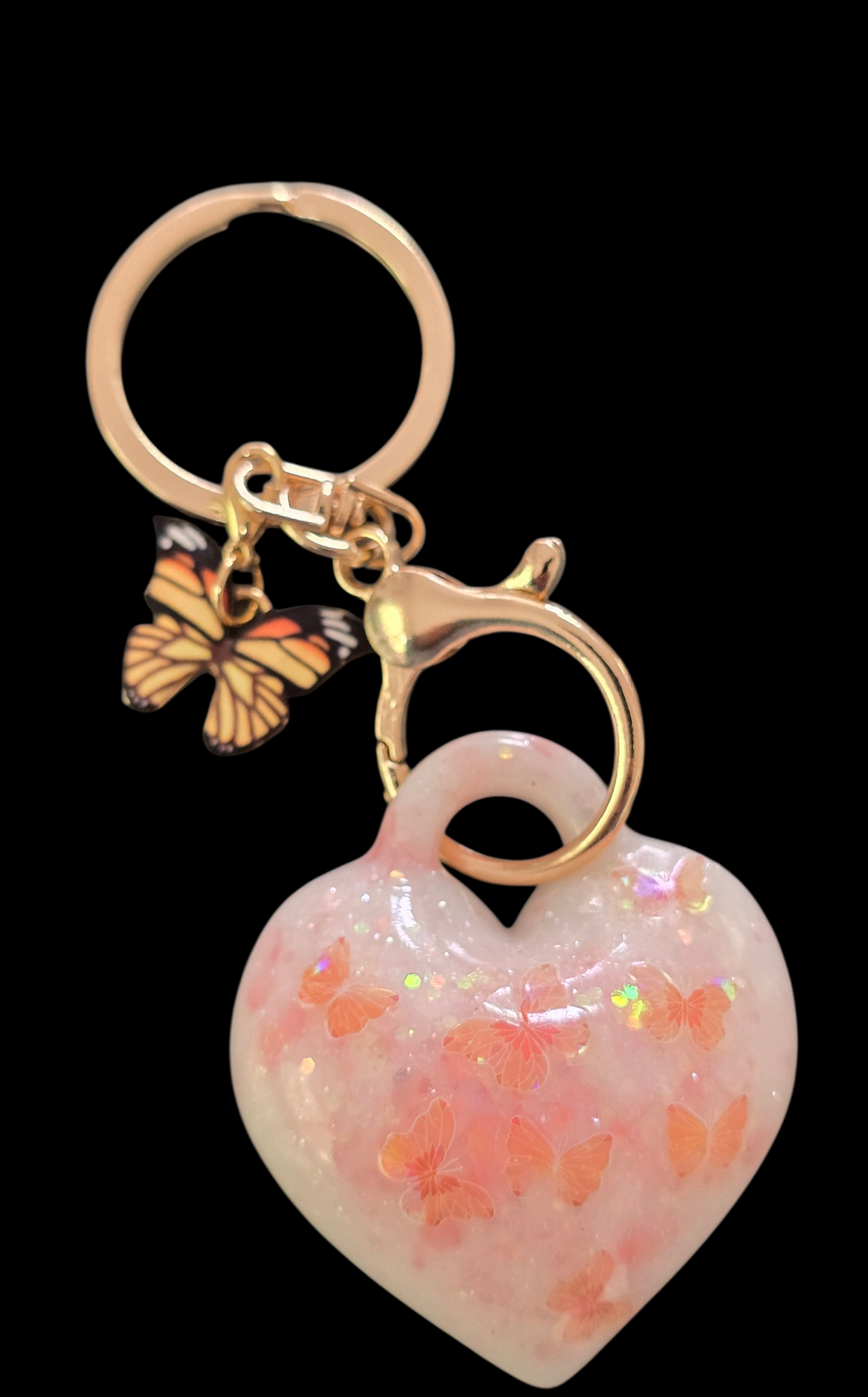 Keycharm puffy heart butterfly