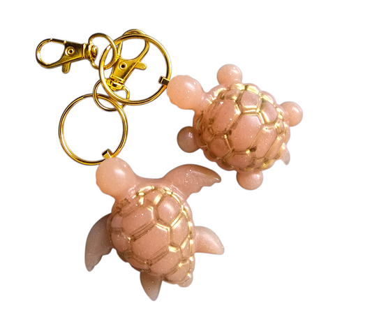 Keycharm turtle pink and gold