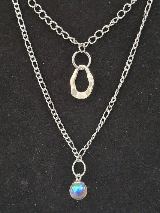 Pendant silver 2x chains