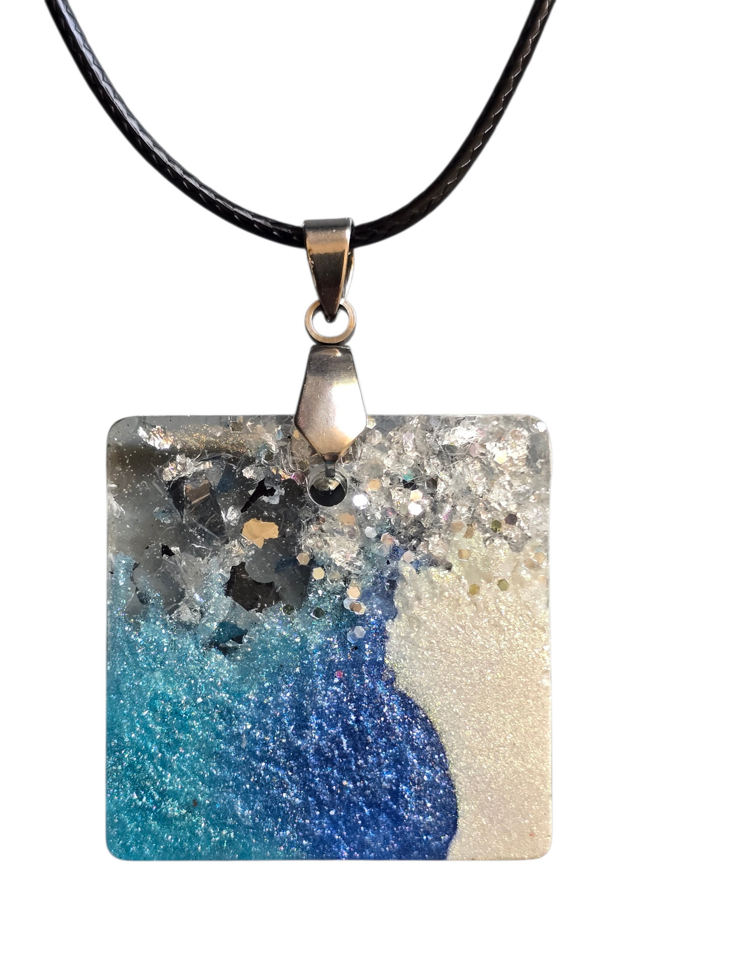 Pendant Turquoise,  Blue,  white and silver