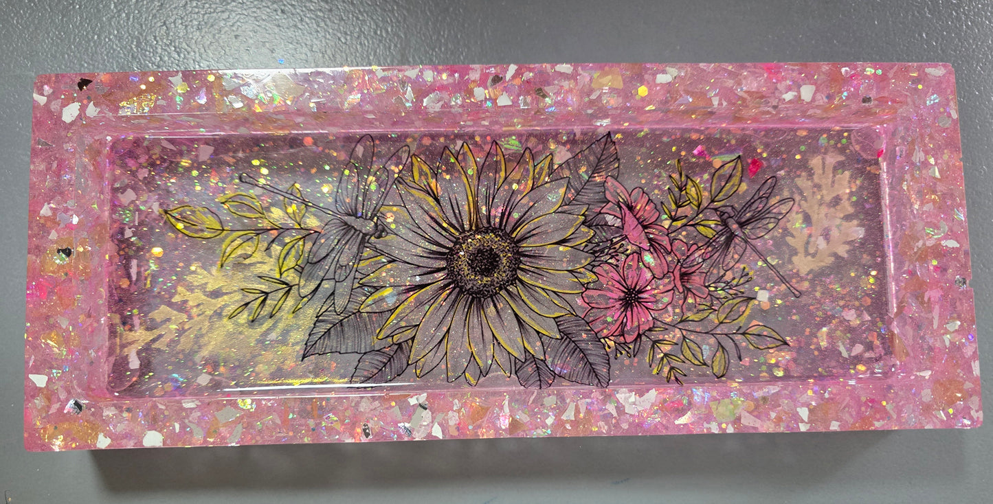 Tray pink with gold