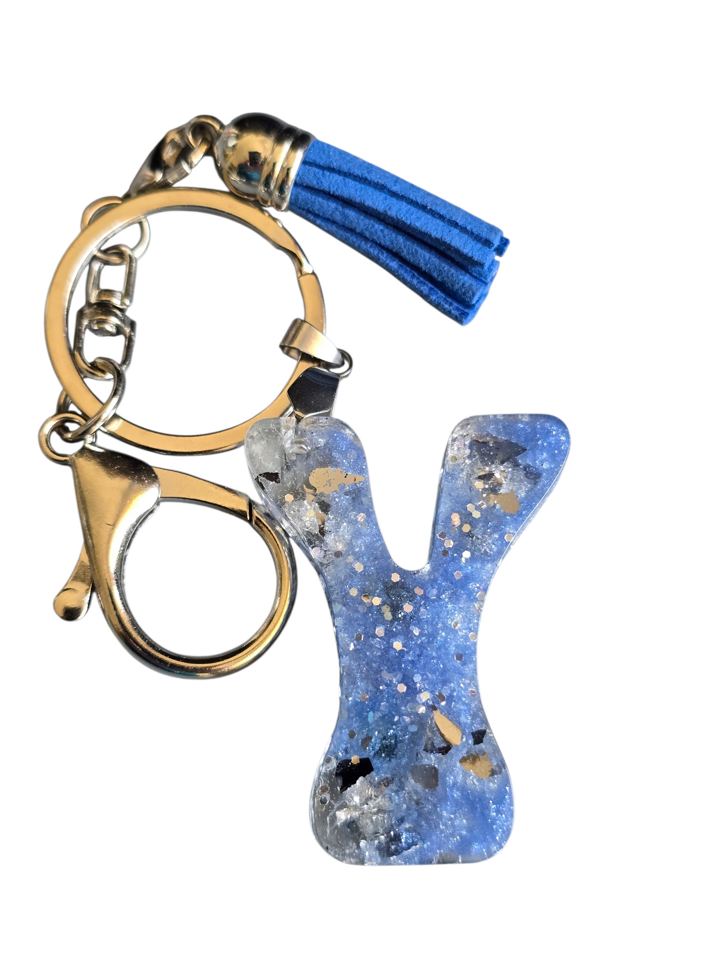 Keycharm Alphabet 'Y' Blue and silver