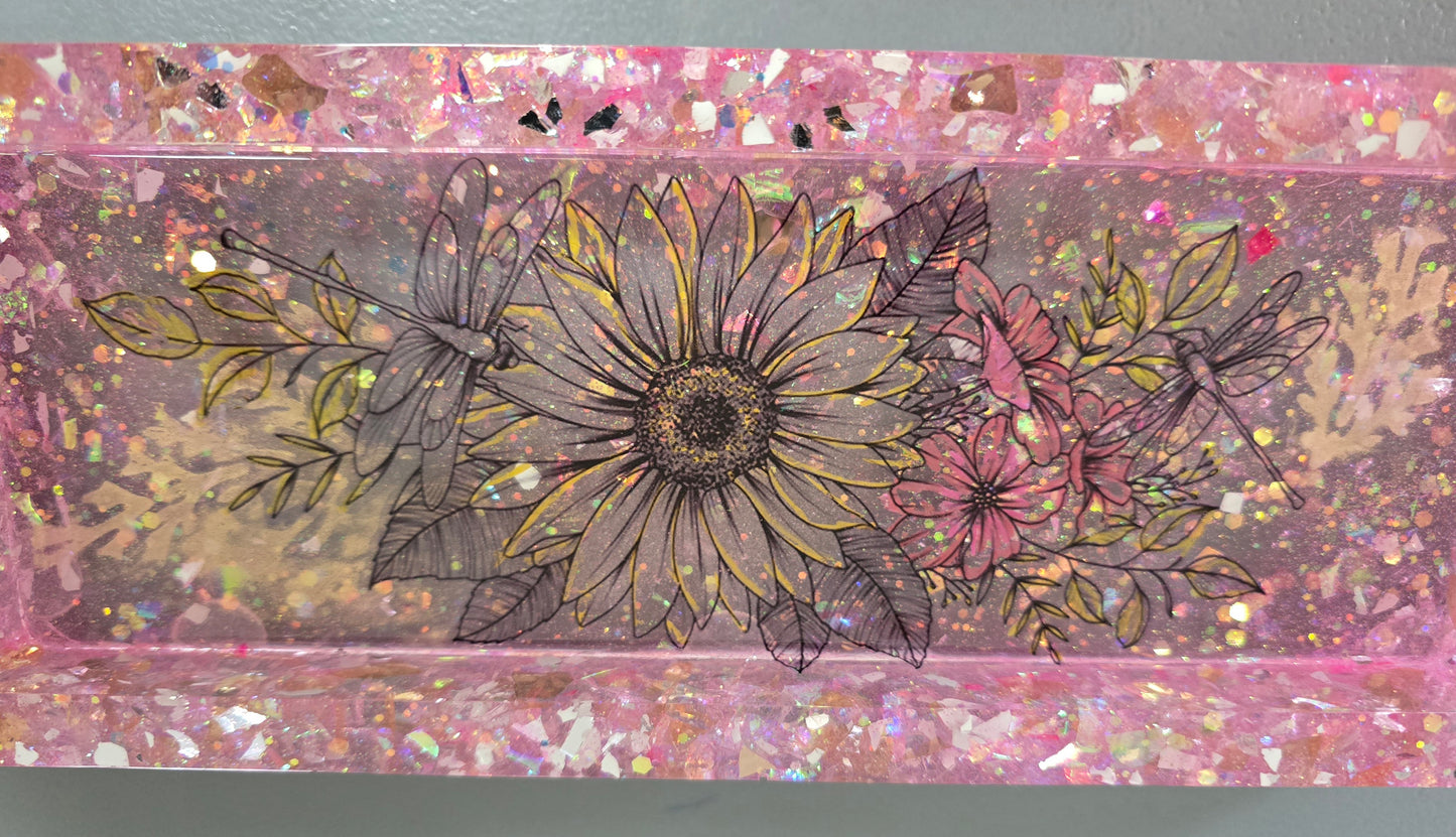 Tray pink with gold