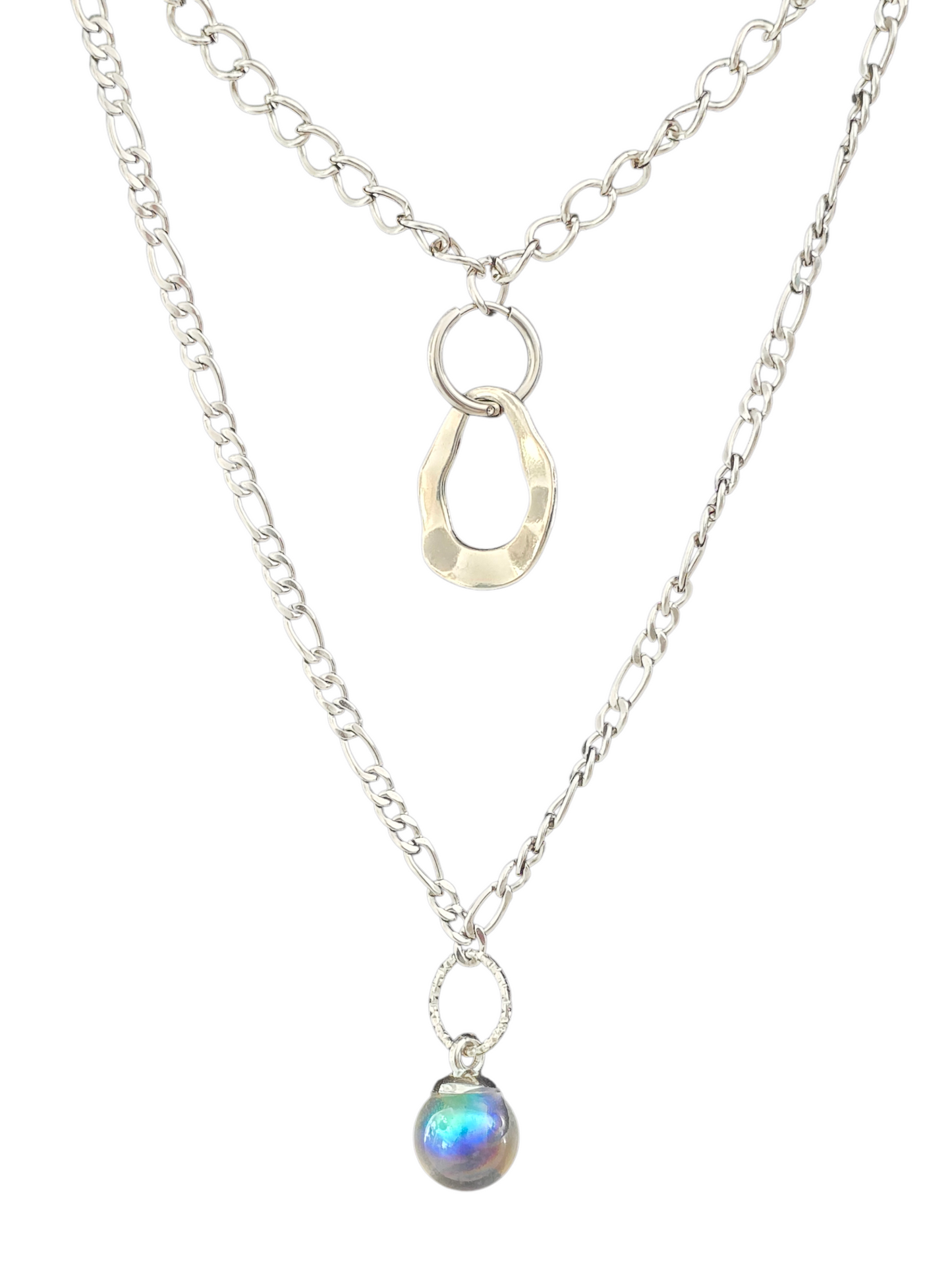 Pendant silver lariat style