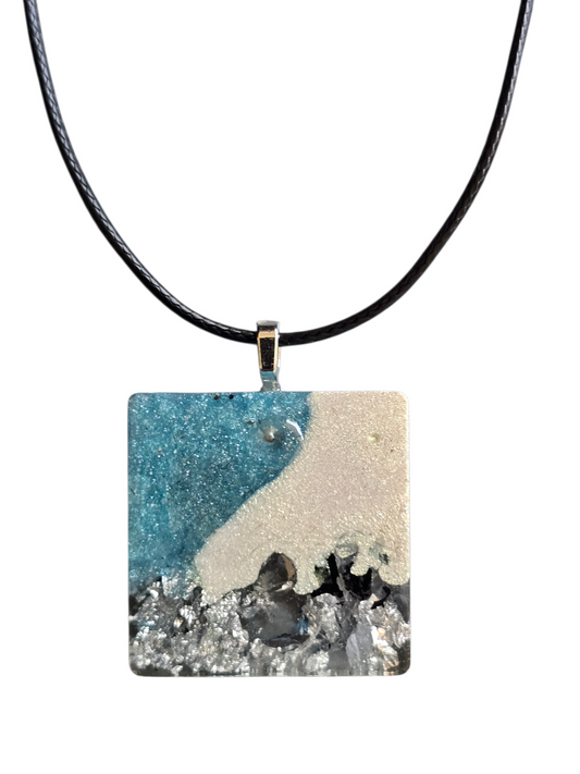 Pendant Turquoise white and silver